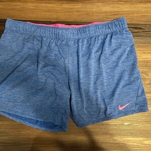 Nike Women's Heathered Blue Athletic Shorts